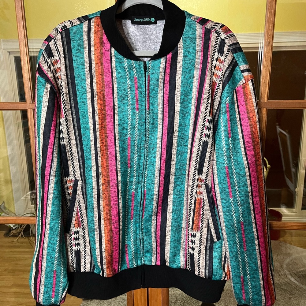 Multicolor Striped Women's Bomber Jacket